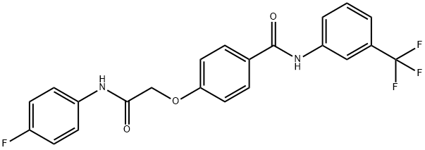4-[2-(4-fluoroanilino)-2-oxoethoxy]-N-[3-(trifluoromethyl)phenyl]benzamide 结构式