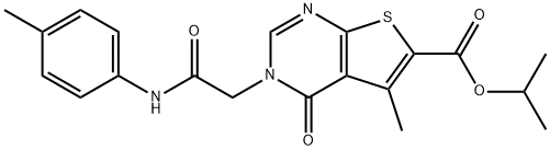 685844-83-1 isopropyl 5-methyl-4-oxo-3-[2-oxo-2-(4-toluidino)ethyl]-3,4-dihydrothieno[2,3-d]pyrimidine-6-carboxylate