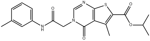 isopropyl 5-methyl-4-oxo-3-[2-oxo-2-(3-toluidino)ethyl]-3,4-dihydrothieno[2,3-d]pyrimidine-6-carboxylate,685844-91-1,结构式