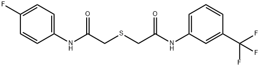 2-{[2-(4-fluoroanilino)-2-oxoethyl]sulfanyl}-N-[3-(trifluoromethyl)phenyl]acetamide 结构式