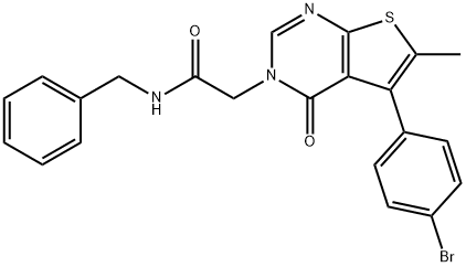N-benzyl-2-(5-(4-bromophenyl)-6-methyl-4-oxothieno[2,3-d]pyrimidin-3(4H)-yl)acetamide Struktur
