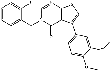 5-(3,4-dimethoxyphenyl)-3-(2-fluorobenzyl)thieno[2,3-d]pyrimidin-4(3H)-one Structure