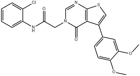 N-(2-chlorophenyl)-2-(5-(3,4-dimethoxyphenyl)-4-oxothieno[2,3-d]pyrimidin-3(4H)-yl)acetamide 化学構造式