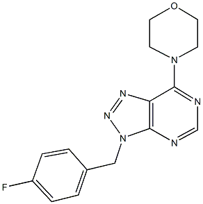 3-(4-fluorobenzyl)-7-(4-morpholinyl)-3H-[1,2,3]triazolo[4,5-d]pyrimidine Struktur