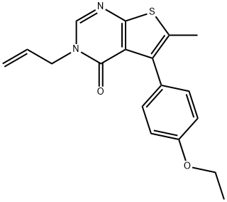 3-allyl-5-(4-ethoxyphenyl)-6-methylthieno[2,3-d]pyrimidin-4(3H)-one Struktur