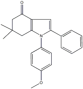 1-(4-methoxyphenyl)-6,6-dimethyl-2-phenyl-1,5,6,7-tetrahydro-4H-indol-4-one 结构式