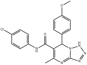 N-(4-chlorophenyl)-7-(4-methoxyphenyl)-5-methyl-4,7-dihydrotetraazolo[1,5-a]pyrimidine-6-carboxamide 结构式