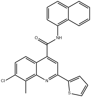 7-chloro-8-methyl-N-(1-naphthyl)-2-(2-thienyl)-4-quinolinecarboxamide Structure