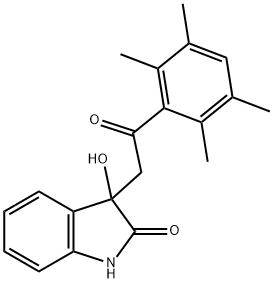 3-hydroxy-3-[2-oxo-2-(2,3,5,6-tetramethylphenyl)ethyl]-1,3-dihydro-2H-indol-2-one Struktur