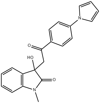 3-hydroxy-1-methyl-3-{2-oxo-2-[4-(1H-pyrrol-1-yl)phenyl]ethyl}-1,3-dihydro-2H-indol-2-one Structure
