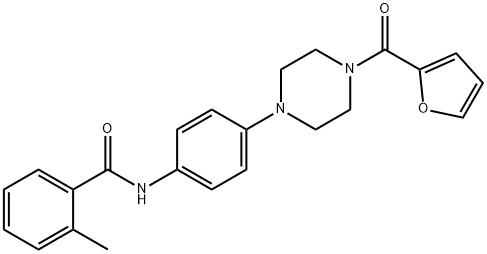N-{4-[4-(2-furoyl)-1-piperazinyl]phenyl}-2-methylbenzamide Struktur