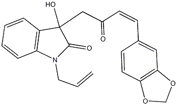 1-allyl-3-[4-(1,3-benzodioxol-5-yl)-2-oxo-3-butenyl]-3-hydroxy-1,3-dihydro-2H-indol-2-one Struktur