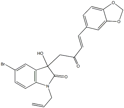 688040-30-4 1-allyl-3-[4-(1,3-benzodioxol-5-yl)-2-oxo-3-butenyl]-5-bromo-3-hydroxy-1,3-dihydro-2H-indol-2-one