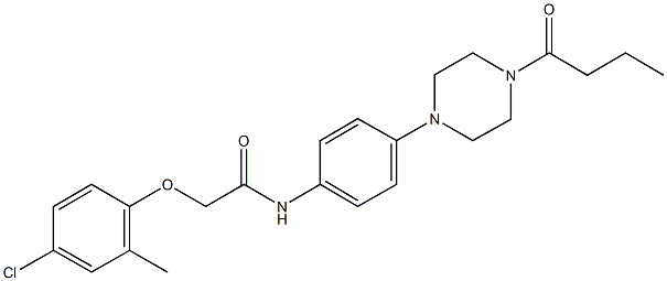 N-[4-(4-butyryl-1-piperazinyl)phenyl]-2-(4-chloro-2-methylphenoxy)acetamide Struktur