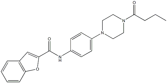 N-[4-(4-butyryl-1-piperazinyl)phenyl]-1-benzofuran-2-carboxamide Structure