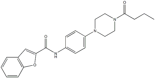 N-[4-(4-butyryl-1-piperazinyl)phenyl]-1-benzofuran-2-carboxamide,688333-53-1,结构式