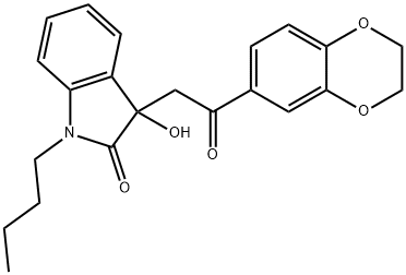 1-butyl-3-[2-(2,3-dihydro-1,4-benzodioxin-6-yl)-2-oxoethyl]-3-hydroxy-1,3-dihydro-2H-indol-2-one Structure