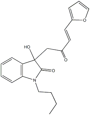 1-butyl-3-[4-(2-furyl)-2-oxo-3-butenyl]-3-hydroxy-1,3-dihydro-2H-indol-2-one 结构式