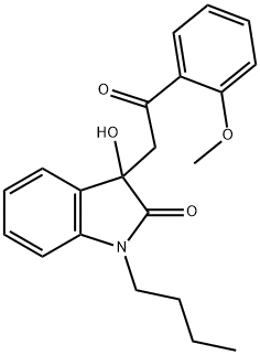 1-butyl-3-hydroxy-3-[2-(2-methoxyphenyl)-2-oxoethyl]-1,3-dihydro-2H-indol-2-one Struktur