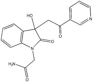 2-{3-hydroxy-2-oxo-3-[2-oxo-2-(3-pyridinyl)ethyl]-2,3-dihydro-1H-indol-1-yl}acetamide Structure