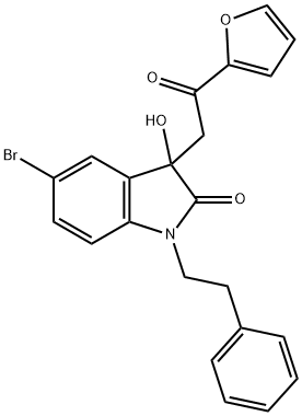 5-bromo-3-[2-(2-furyl)-2-oxoethyl]-3-hydroxy-1-(2-phenylethyl)-1,3-dihydro-2H-indol-2-one Structure