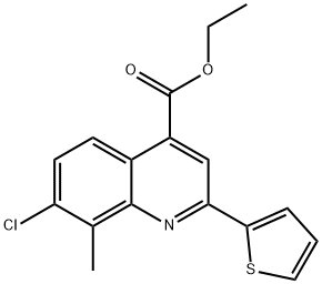 ethyl 7-chloro-8-methyl-2-(2-thienyl)-4-quinolinecarboxylate,689761-32-8,结构式