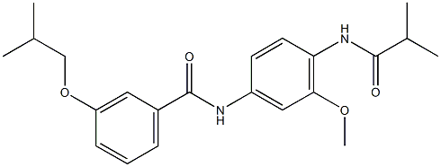 3-isobutoxy-N-[4-(isobutyrylamino)-3-methoxyphenyl]benzamide 化学構造式