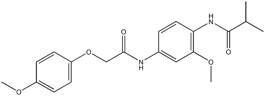 N-(2-methoxy-4-{[(4-methoxyphenoxy)acetyl]amino}phenyl)-2-methylpropanamide,689765-59-1,结构式