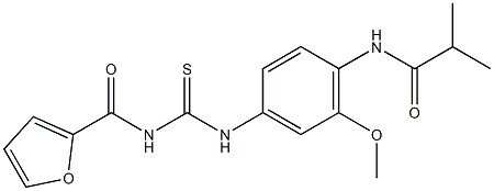 N-(4-{[(2-furoylamino)carbothioyl]amino}-2-methoxyphenyl)-2-methylpropanamide Struktur