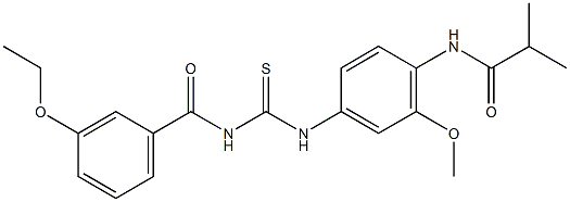 N-[4-({[(3-ethoxybenzoyl)amino]carbothioyl}amino)-2-methoxyphenyl]-2-methylpropanamide Structure