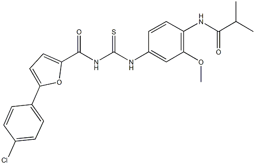 N-{4-[({[5-(4-chlorophenyl)-2-furoyl]amino}carbothioyl)amino]-2-methoxyphenyl}-2-methylpropanamide|