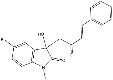 5-bromo-3-hydroxy-1-methyl-3-(2-oxo-4-phenyl-3-butenyl)-1,3-dihydro-2H-indol-2-one Structure