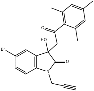 5-bromo-3-hydroxy-3-(2-mesityl-2-oxoethyl)-1-(2-propynyl)-1,3-dihydro-2H-indol-2-one,689768-32-9,结构式
