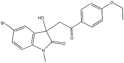 5-bromo-3-[2-(4-ethoxyphenyl)-2-oxoethyl]-3-hydroxy-1-methyl-1,3-dihydro-2H-indol-2-one Structure