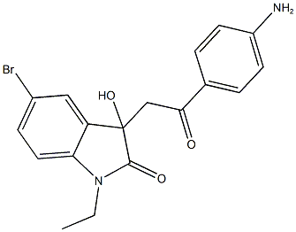 3-[2-(4-aminophenyl)-2-oxoethyl]-5-bromo-1-ethyl-3-hydroxy-1,3-dihydro-2H-indol-2-one|