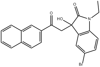 5-bromo-1-ethyl-3-hydroxy-3-[2-(2-naphthyl)-2-oxoethyl]-1,3-dihydro-2H-indol-2-one Structure