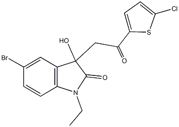 690213-85-5 5-bromo-3-[2-(5-chloro-2-thienyl)-2-oxoethyl]-1-ethyl-3-hydroxy-1,3-dihydro-2H-indol-2-one