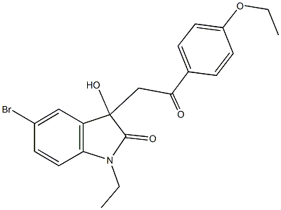 5-bromo-3-[2-(4-ethoxyphenyl)-2-oxoethyl]-1-ethyl-3-hydroxy-1,3-dihydro-2H-indol-2-one Structure