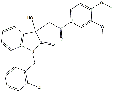 1-(2-chlorobenzyl)-3-[2-(3,4-dimethoxyphenyl)-2-oxoethyl]-3-hydroxy-1,3-dihydro-2H-indol-2-one 化学構造式