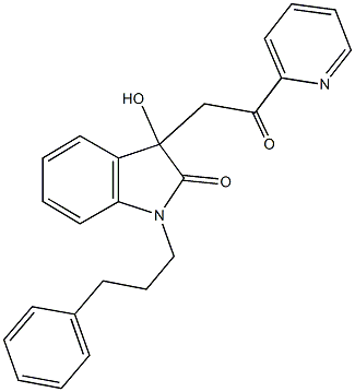 3-hydroxy-3-[2-oxo-2-(2-pyridinyl)ethyl]-1-(3-phenylpropyl)-1,3-dihydro-2H-indol-2-one Structure