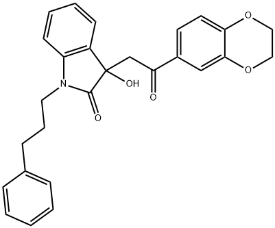 3-[2-(2,3-dihydro-1,4-benzodioxin-6-yl)-2-oxoethyl]-3-hydroxy-1-(3-phenylpropyl)-1,3-dihydro-2H-indol-2-one|