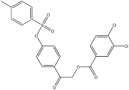 2-(4-{[(4-methylphenyl)sulfonyl]oxy}phenyl)-2-oxoethyl 3,4-dichlorobenzoate 结构式