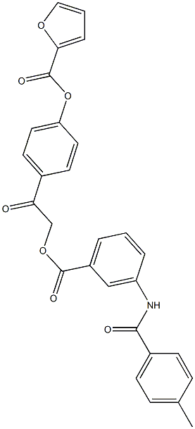 4-[2-({3-[(4-methylbenzoyl)amino]benzoyl}oxy)acetyl]phenyl 2-furoate,690222-34-5,结构式