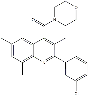 2-(3-chlorophenyl)-3,6,8-trimethyl-4-(4-morpholinylcarbonyl)quinoline 化学構造式