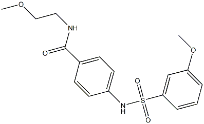 N-(2-methoxyethyl)-4-{[(3-methoxyphenyl)sulfonyl]amino}benzamide 结构式