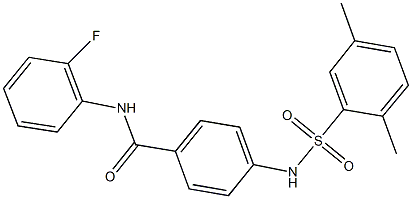 4-{[(2,5-dimethylphenyl)sulfonyl]amino}-N-(2-fluorophenyl)benzamide Structure