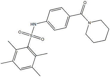 2,3,5,6-tetramethyl-N-[4-(1-piperidinylcarbonyl)phenyl]benzenesulfonamide|
