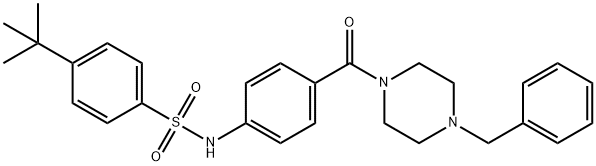 N-{4-[(4-benzyl-1-piperazinyl)carbonyl]phenyl}-4-tert-butylbenzenesulfonamide Struktur
