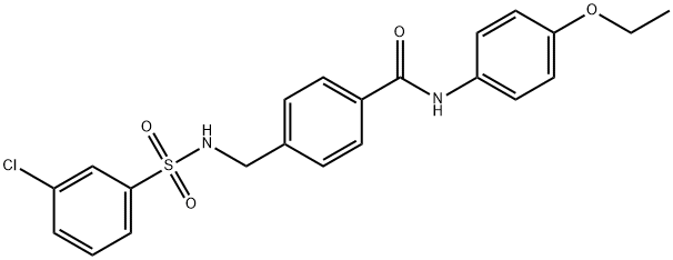 4-({[(3-chlorophenyl)sulfonyl]amino}methyl)-N-(4-ethoxyphenyl)benzamide,690245-37-5,结构式