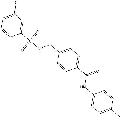 4-({[(3-chlorophenyl)sulfonyl]amino}methyl)-N-(4-methylphenyl)benzamide Structure